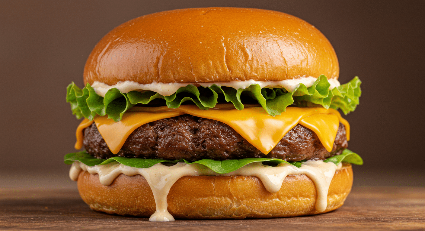 Crack Burger with melted cheese and crack sauce