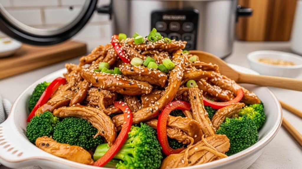 Dump and Go Crockpot Teriyaki Chicken served over rice