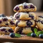Blueberry Heaven Cookies vegan and naturally blue on a baking tray