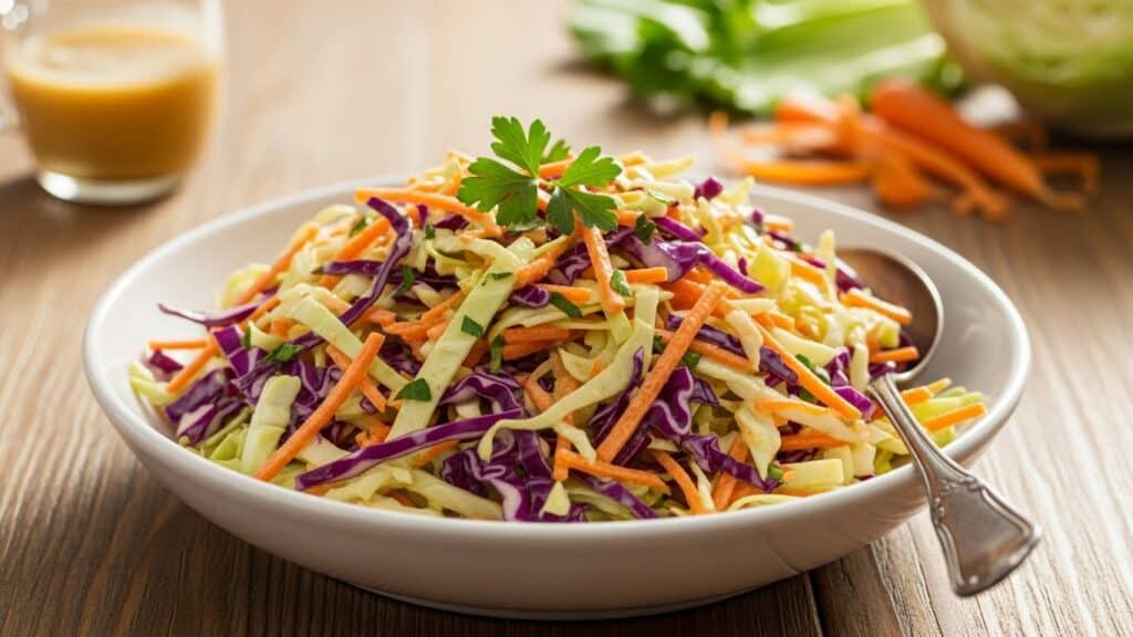Homemade best coleslaw recipe in bowl