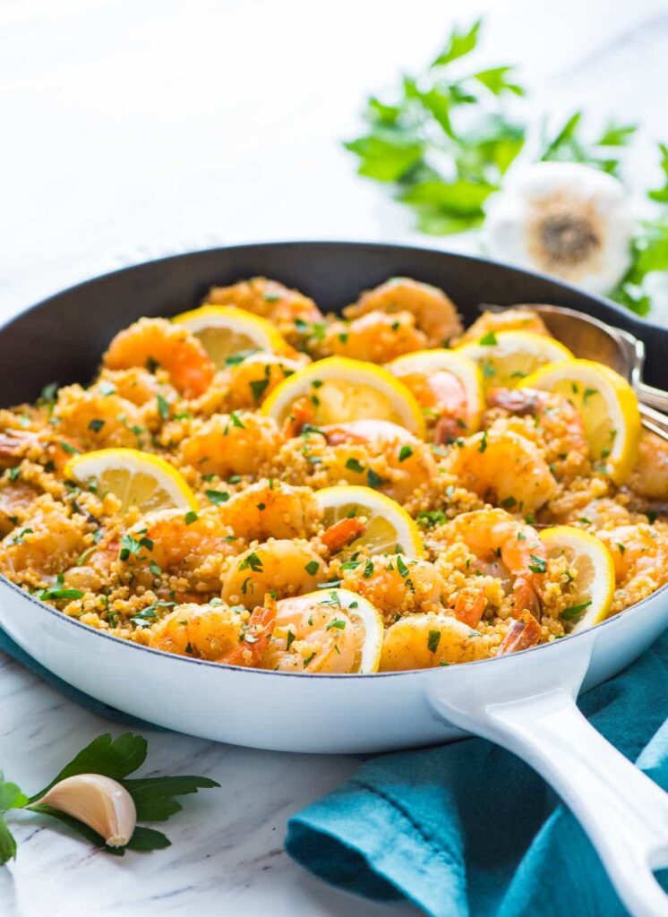 Healthy Garlic Shrimp with Quinoa