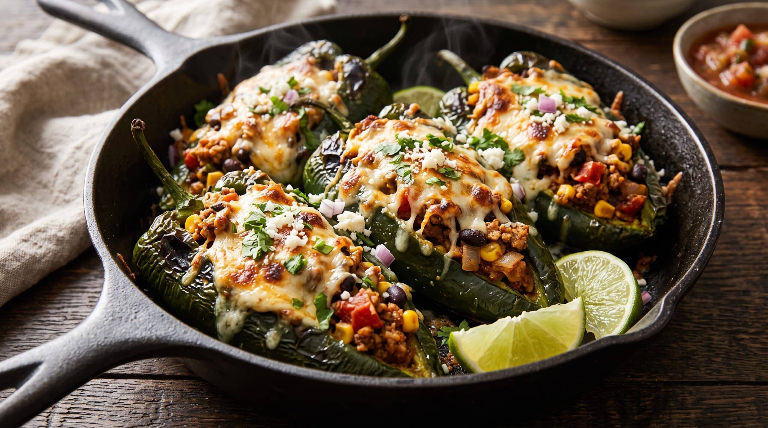 Turkey Stuffed Poblano Peppers